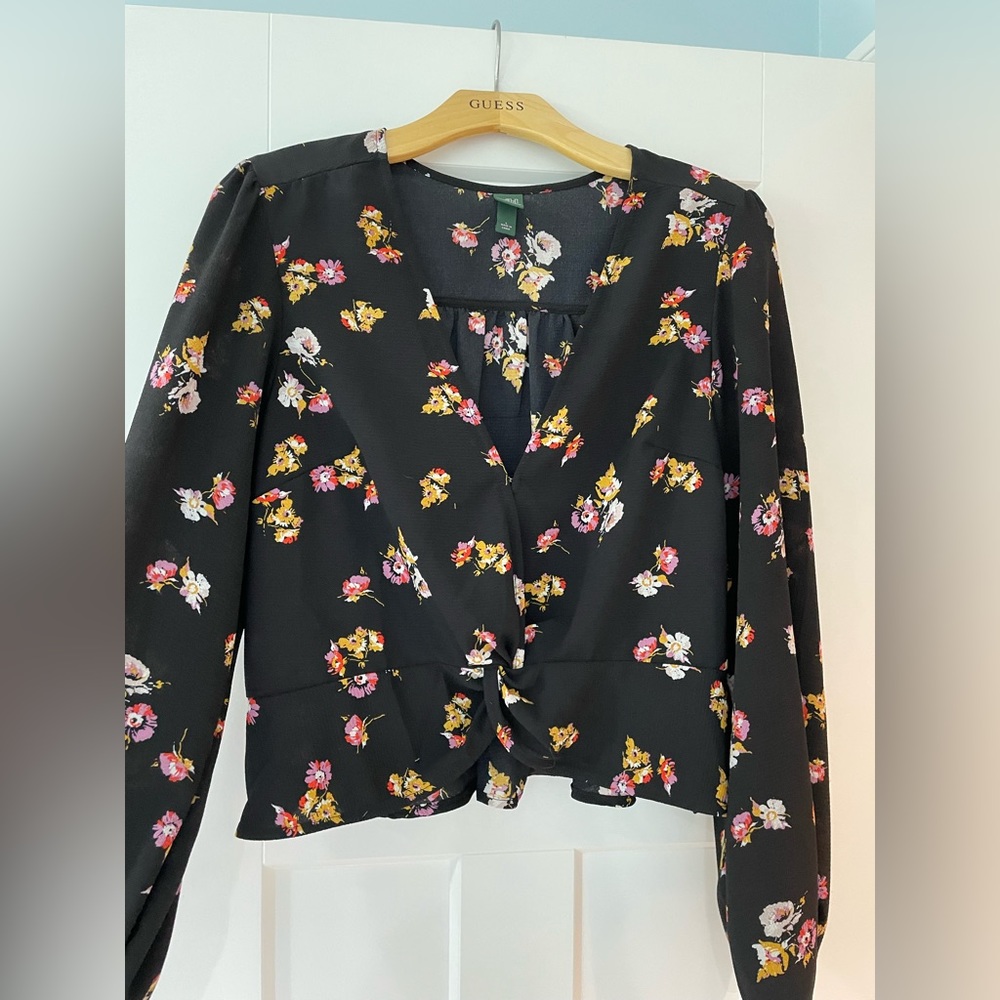 Wild Fable Floral Twist Front Blouse
